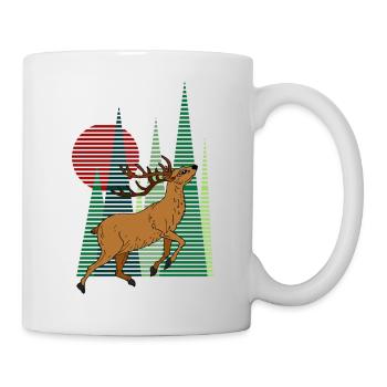 Hirsch - Tasse - Weiß - Rechts