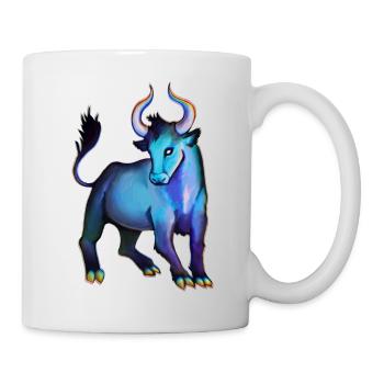 gemalter Stier - Tasse - Weiß - Rechts