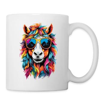 Horse Pony Rainbow Fluffy Cute Sunglasses - Mug - white - Right
