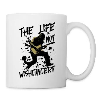 Denglisch Das Leben Ist Kein Wunschkonzert Lustig - Tasse - Weiß - Rechts