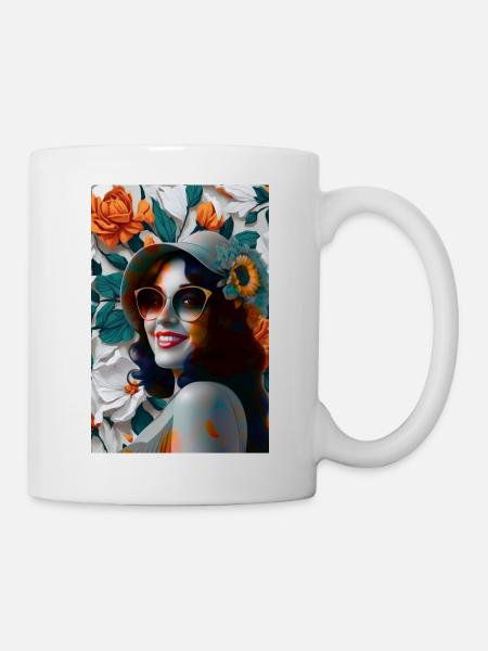 Vintage fleur2 - Mug blanc - blanc