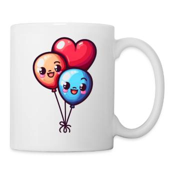 Ballon Herzen auch für Kinder und Geburtstage - Tasse - Weiß - Rechts