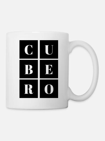 Cube carré noir et blanc - Mug blanc - blanc