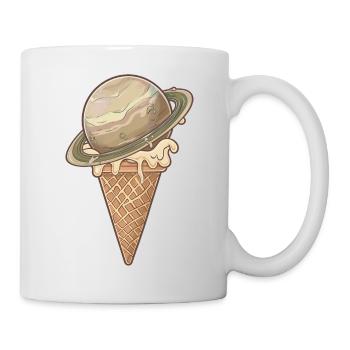 Eis-Planet Saturn - Tasse - Weiß - Rechts