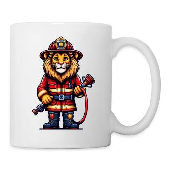 Cute Lion Firefighter - Mug - white - Right