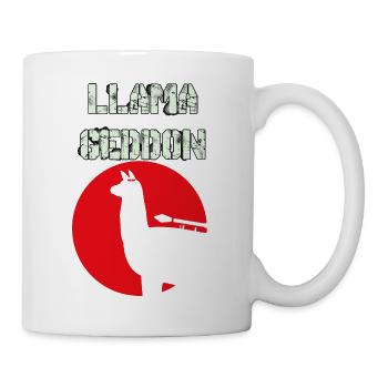 LLAMAGEDDON! Llama funny tshirt - Mug - white - Right