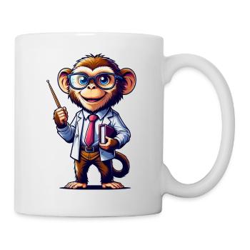 Cute Monkey Teacher - Tasse - Weiß - Rechts