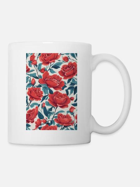 Roses rouges - Mug blanc - blanc