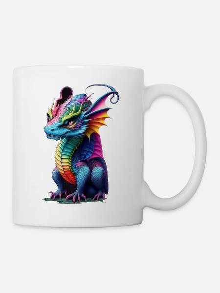 Süßer chinesischer Baby Drache bunt Männer Frauen - Tasse - Weiß
