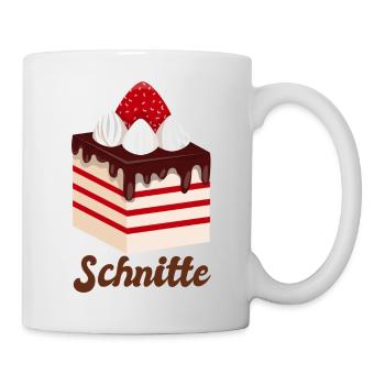 Erdbeere Schnitte Retro Torte Bäckerin lustig Frau - Tasse - Weiß - Rechts