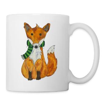 Kawaii Renard roux Mignon Écharpe d’hiver - Mug blanc - blanc - Droite