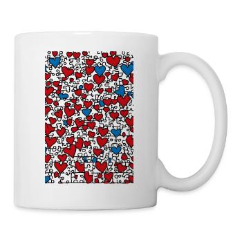 Coeurs Puzzle Har - Mug blanc - blanc - Droite