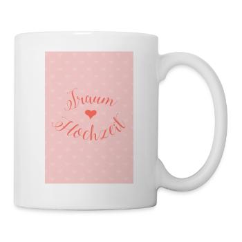 Traumhochzeit Poster mit Herzen - Tasse - Weiß - Rechts