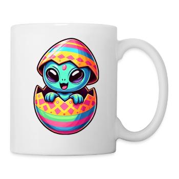Colorful Alien Easter Egg Hatching Design - Mug - white - Right