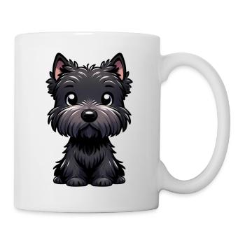 Digitale Illustration eines niedlichen Scottish Terriers - Tasse - Weiß - Rechts