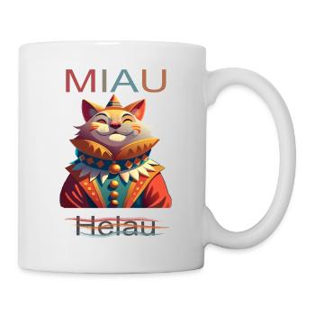 Katze Kostüm Fasching Lustig Helau Clown Miau - Tasse - Weiß - Rechts