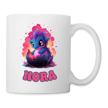 Nora - Name - Drache - Tasse - Weiß - Rechts
