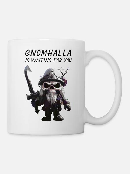 Gnomhalla is waiting for you in blackwhite - Tasse - Weiß
