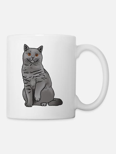 British Shorthair Cat - Mug - white