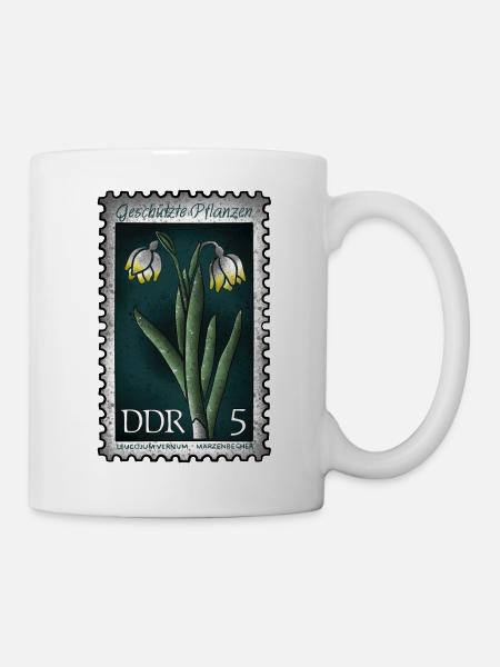 Briefmarke Märzenbecher - Tasse - Weiß
