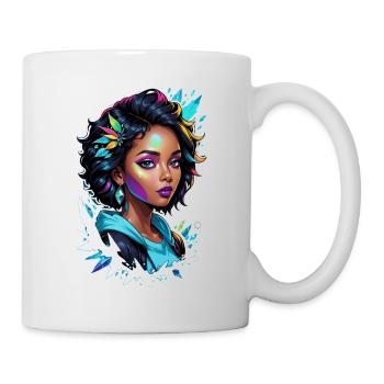 Afro Frau - Schönheit - Tasse - Weiß - Rechts