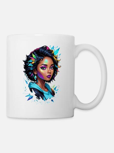 femme afro - beauté - Mug blanc - blanc