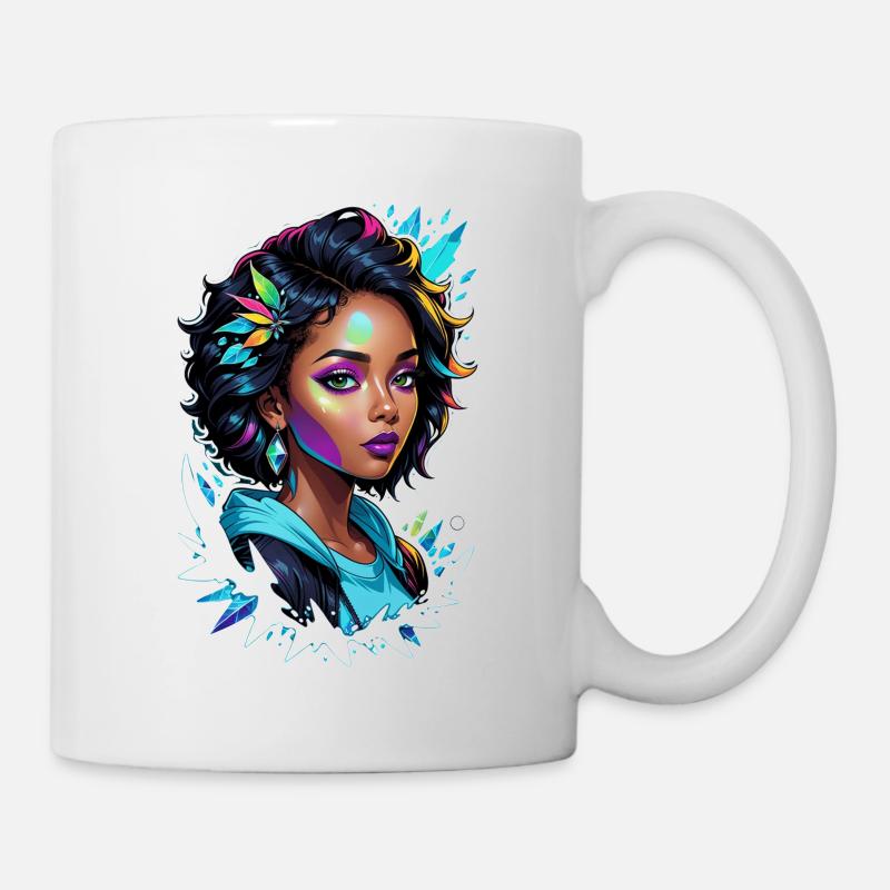 femme afro - beauté - Mug blanc - blanc