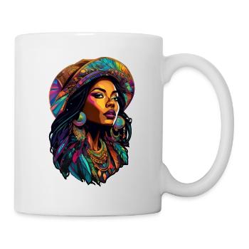 Afro Frau - Schönheit - Tasse - Weiß - Rechts