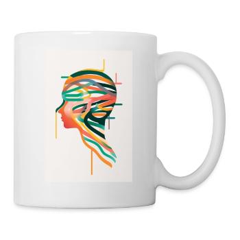 Silhouette mit neurodivergentem und abstraktem Profil. - Tasse - Weiß - Rechts