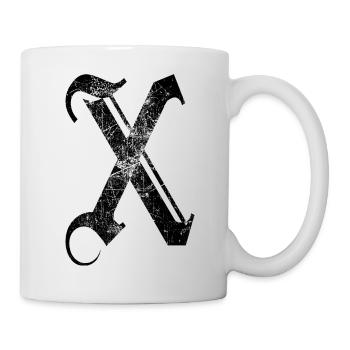 X GOTHIC Lettering Alphabet Initials - Mug - white - Right