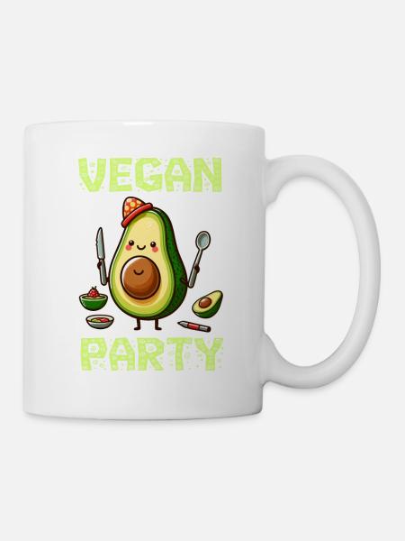 Vegan Avocado Food Party - Mug - white