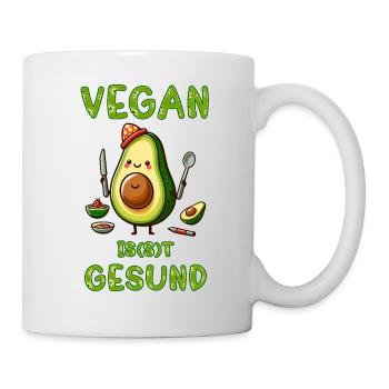 Soirée avocat végétalienne. Le véganisme n’est pas sain ! - Mug blanc - blanc - Droite