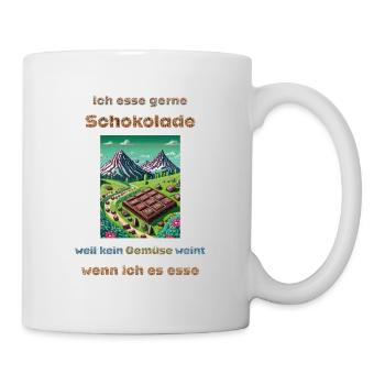 Ich esse gerne Schokolade - Tasse - Weiß - Rechts