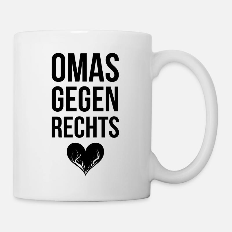 OMAS GEGEN RECHTS mit Herz - Tasse - Weiß