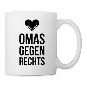 OMAS GEGEN RECHTS mit brennendem Herz - Tasse - Weiß - Rechts