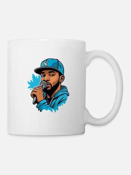 MC mit Mikrofon - Tasse - Weiß