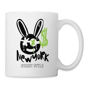 street, new york, rabbit, dollar - Tasse - Weiß - Rechts