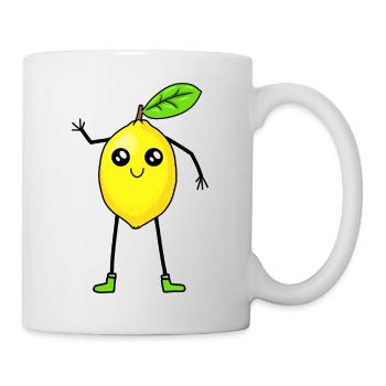 Zitrone Zitronen Frucht Früchte Vitamine - Tasse - Weiß - Rechts