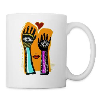 Auge Nase Mund - Tasse - Weiß - Rechts