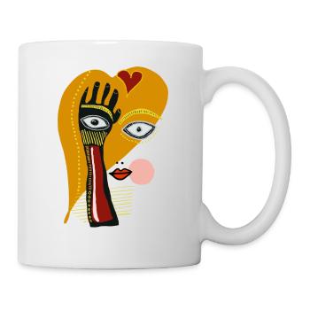Mund Nase Augen Hand - Tasse - Weiß - Rechts