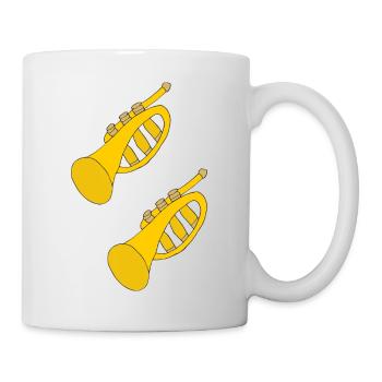 Trompette Double - Mug blanc - blanc - Droite