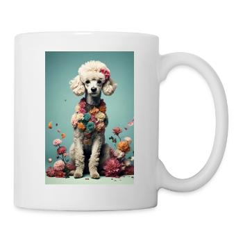 Poodle with flowers - Mug - white - Right