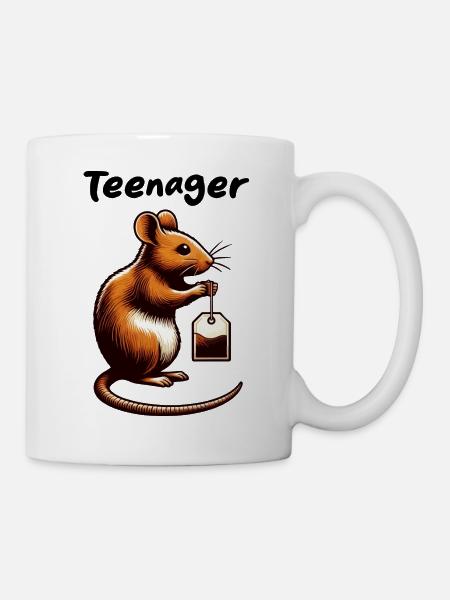 TEENAGER TEE BEUTEL NAGER NAGETIER MAUS RATTE TIER - Tasse - Weiß