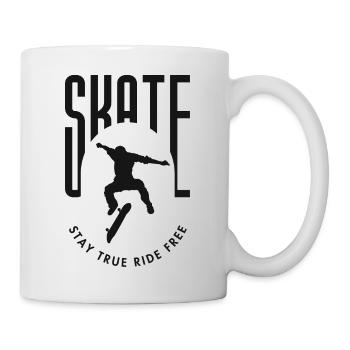 Skateboard Stay True Ride free - Tasse - Weiß - Rechts