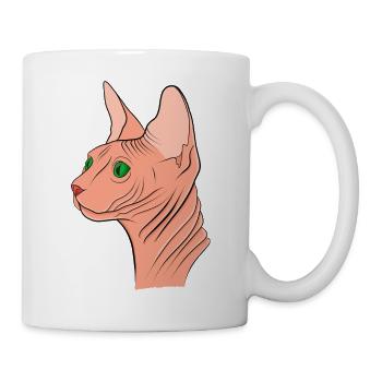 Sphynx Katze - Tasse - Weiß - Rechts