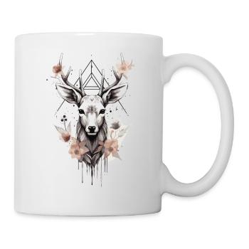 Cerf aux bois décorés - Mug blanc - blanc - Droite