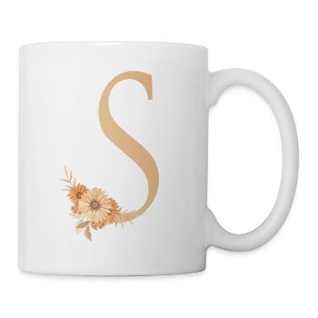 Letter S with flowers - Mug - white - Right