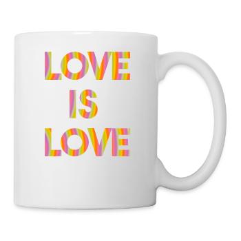 Love is love Pride LGBT Geschenkidee Regenbogen - Tasse - Weiß - Rechts