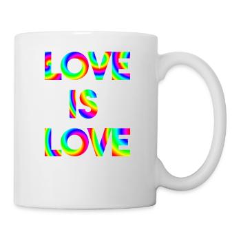 Love is love LGBTQ Geschenkidee Regenbogen bunt - Tasse - Weiß - Rechts