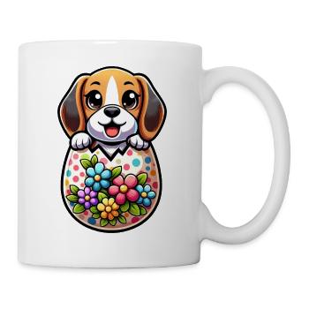 Buntes Osterei Beagle Schlüpfen Design - Tasse - Weiß - Rechts